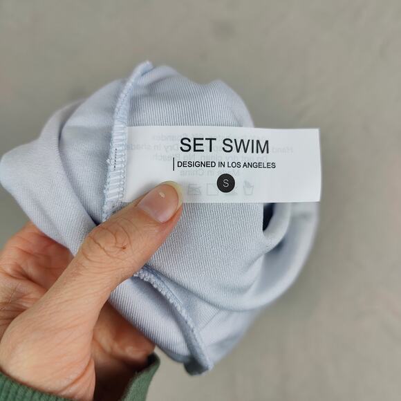 Set Active Swim Terry Tunic Cover Up Womens Small Ice Blue Scoopneck Beach NWT - Picture 4 of 5